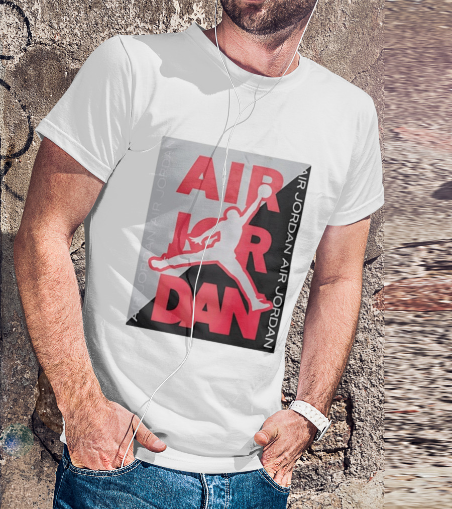 Air Jordan Repeat Jump Silhouette Red And Black T-Shirt
