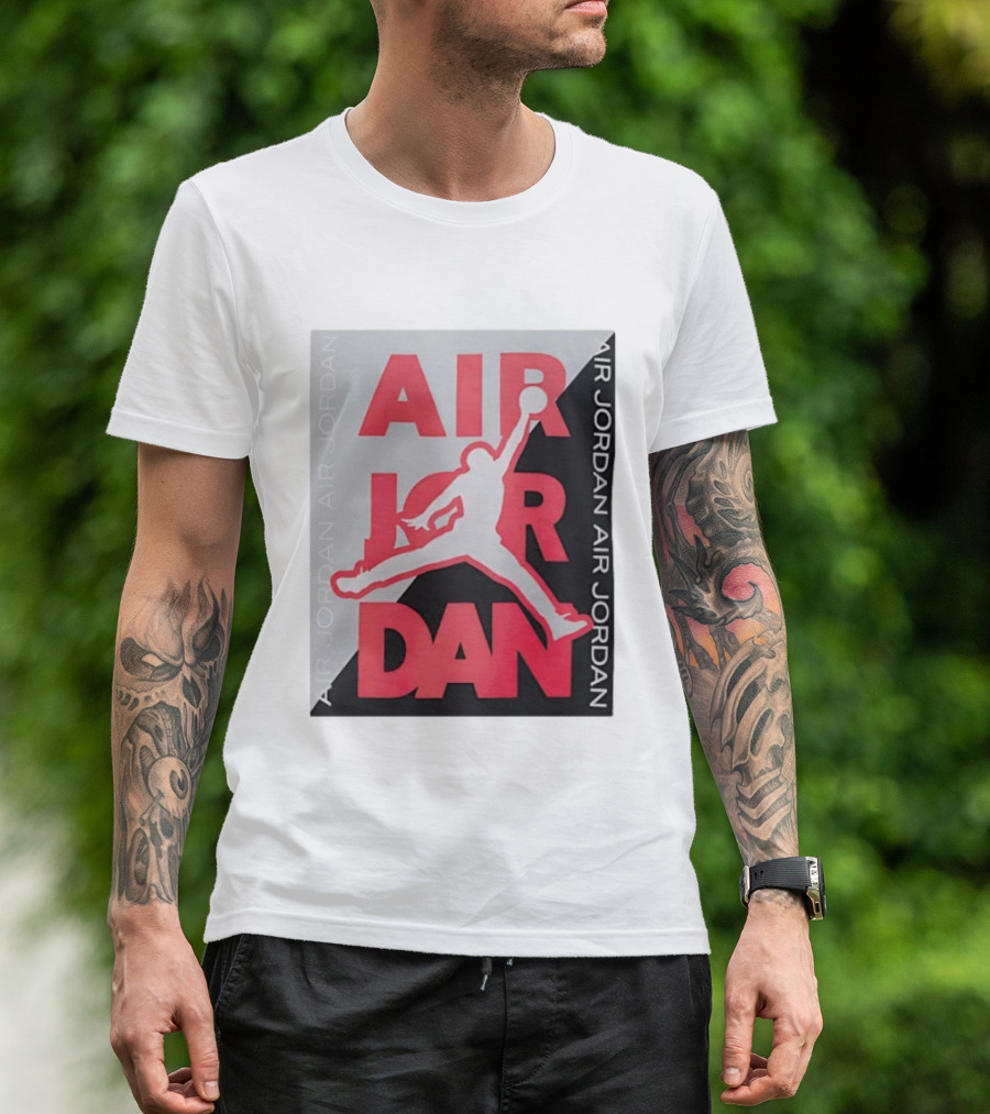Air Jordan Repeat Jump Silhouette Red And Black T-Shirt
