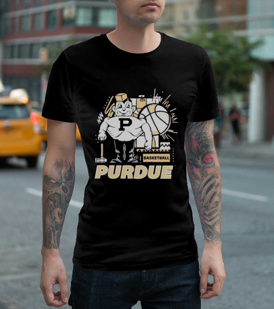 Purdue Basketball Mascot With Basketball T-Shirt