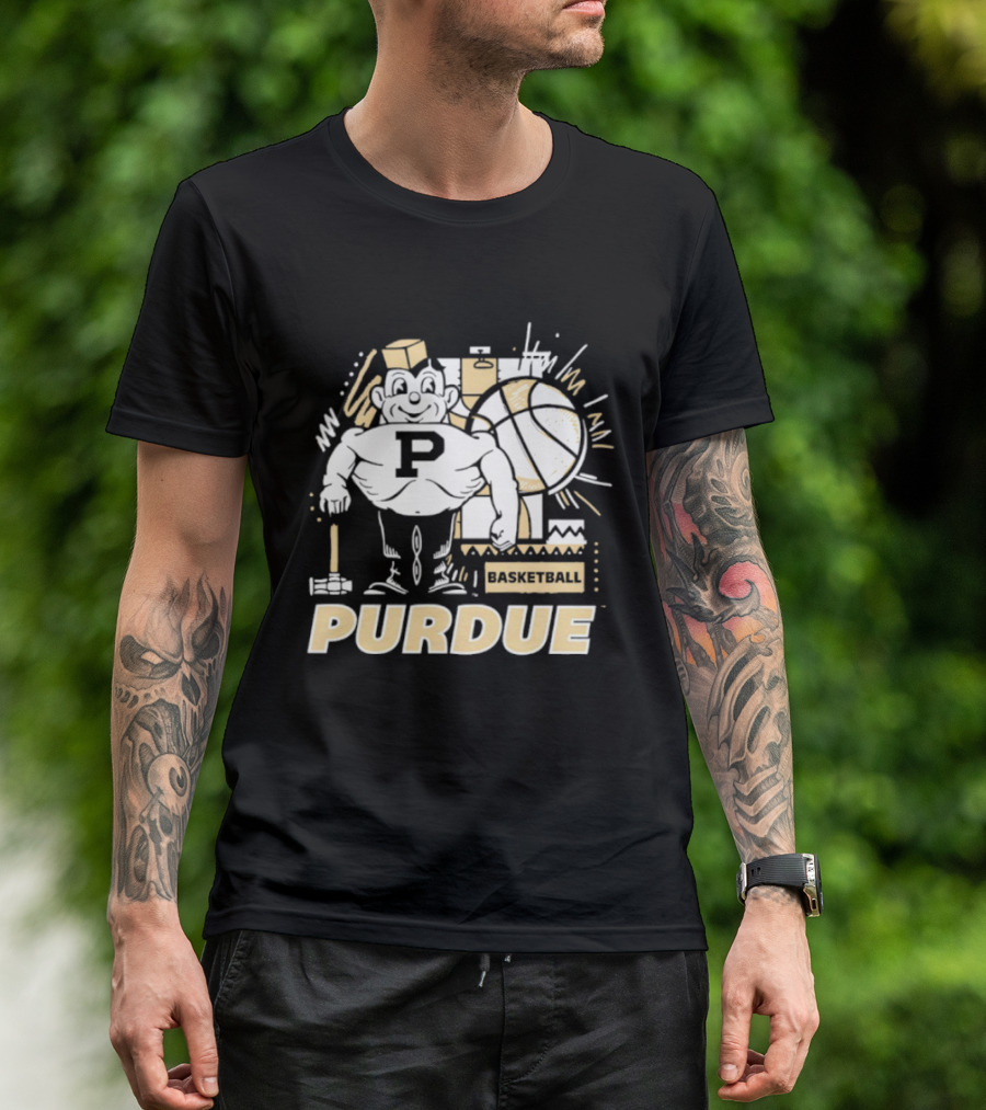 Purdue Basketball Mascot With Basketball T-Shirt