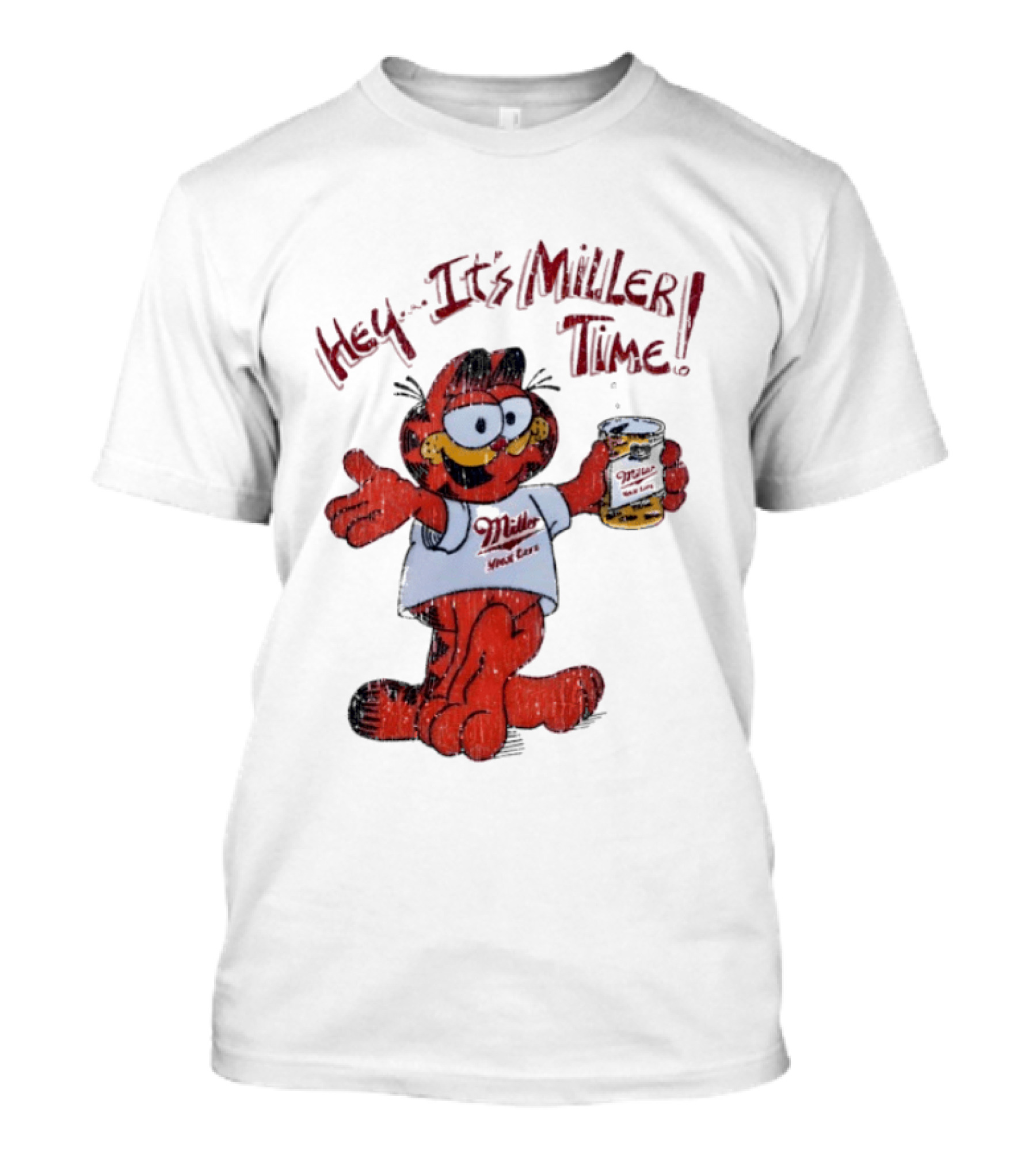 Hey It's Miller Time Garfield Comic T-Shirt