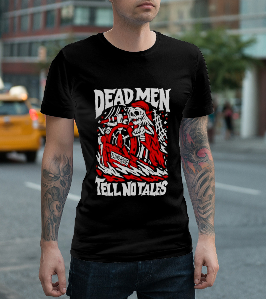 Dead Men Tell No Tales Skeleton Pirate Wheel T-Shirt