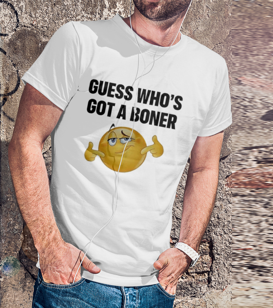 Guess Who's Got A Boner Emoji Pointing Hands T-Shirt