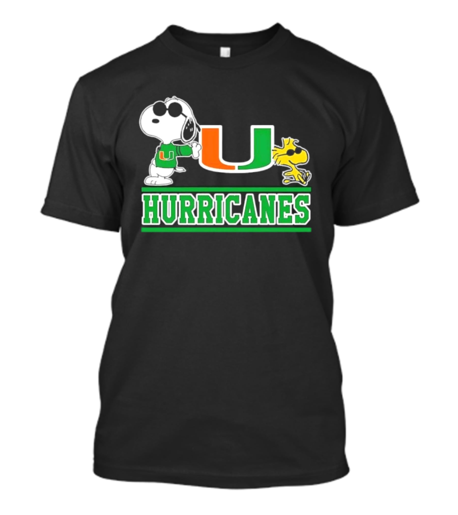 Snoopy Woodstock Miami Hurricanes U T-Shirt
