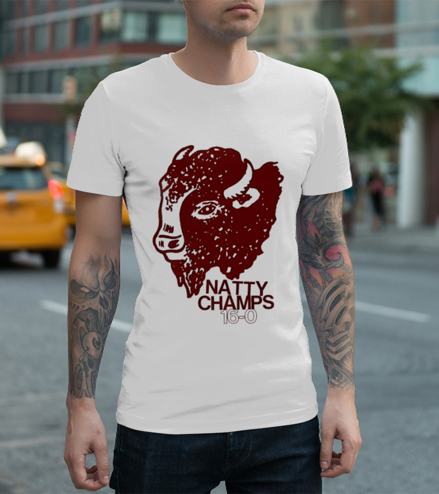 Indiana Hoosiers Natty Champs 16 0 Bison Head Celebration T-Shirt