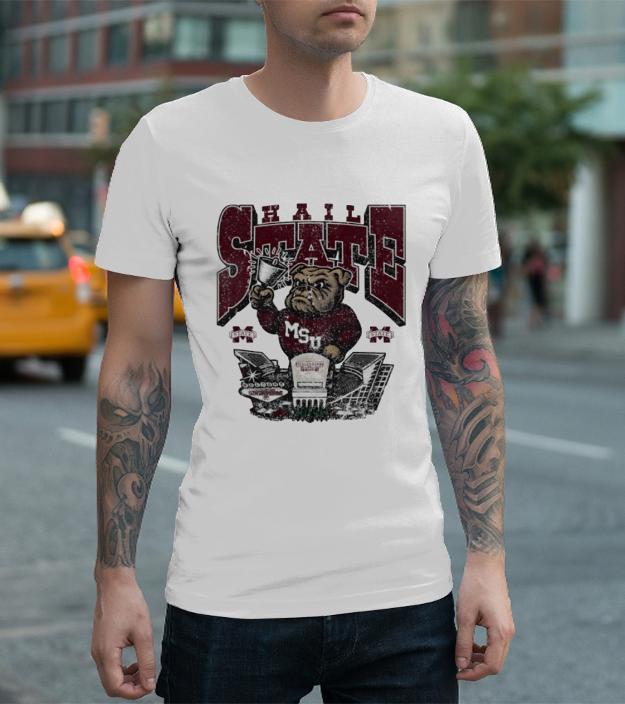 Hail State MSU Mississippi State Bulldogs Stadium Cowbell T-Shirt