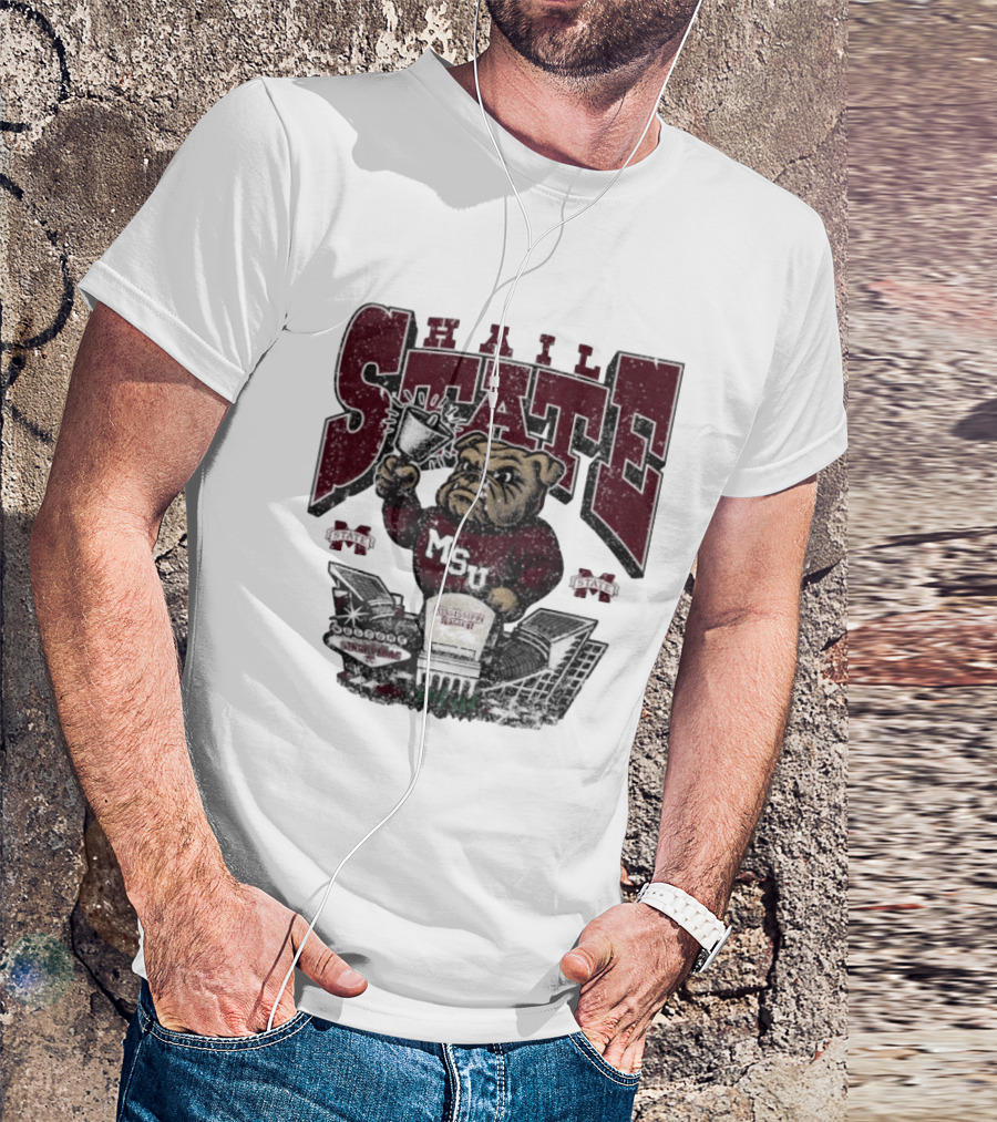 Hail State MSU Mississippi State Bulldogs Stadium Cowbell T-Shirt