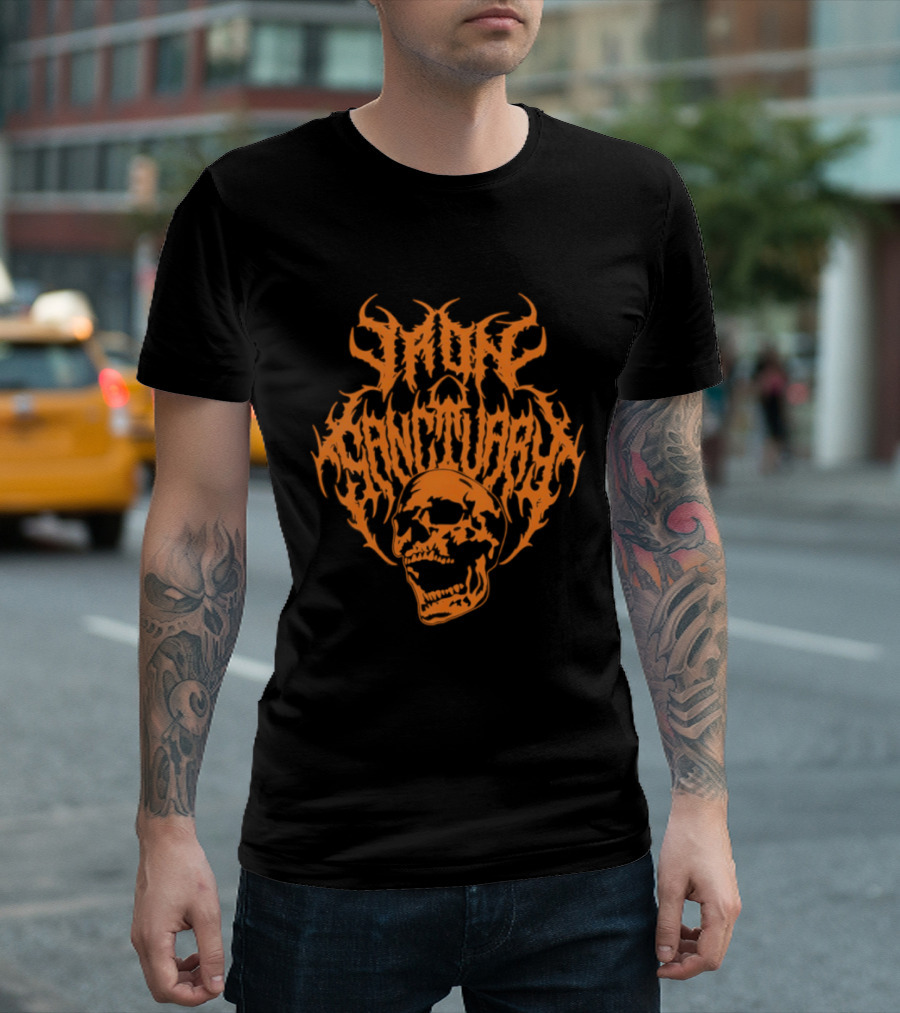 Iron Sanctuary Bxactiv Skull Metal Orange Inferno T-Shirt