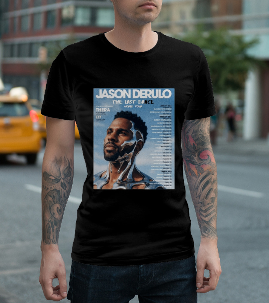 Jason Derulo The Last Dance World Tour 2026 Schedule Tour Dates T-Shirt