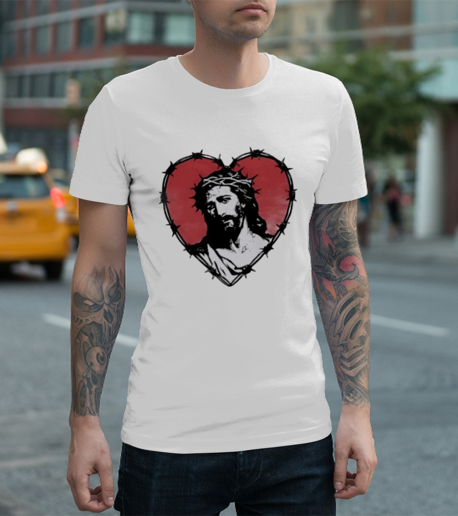 Jesus Crown Of Thorns Heart T-Shirt