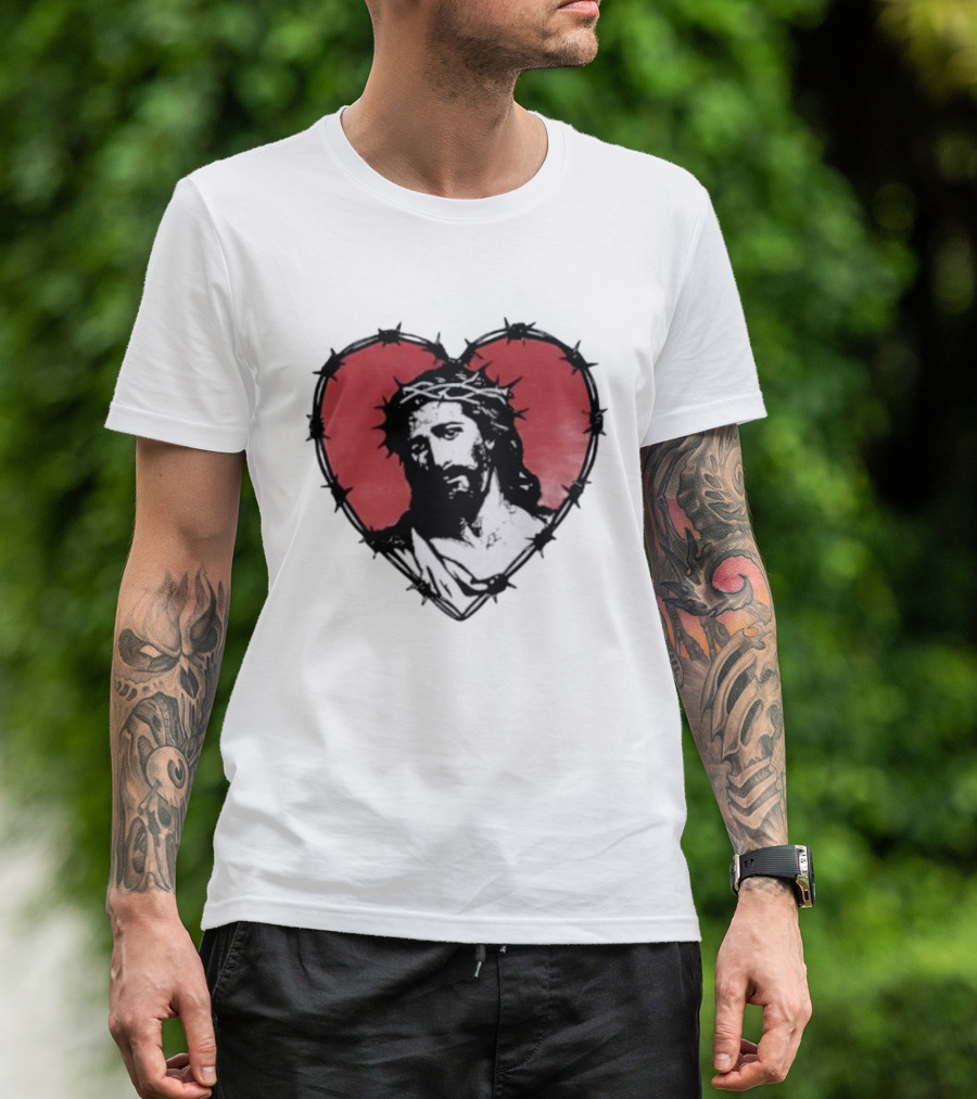 Jesus Crown Of Thorns Heart T-Shirt