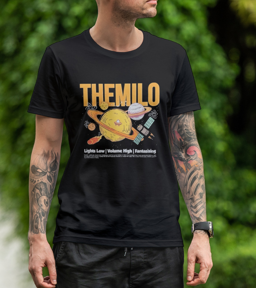 The Milo Space Planets Lights Low Volume High Fantasizing T-Shirt