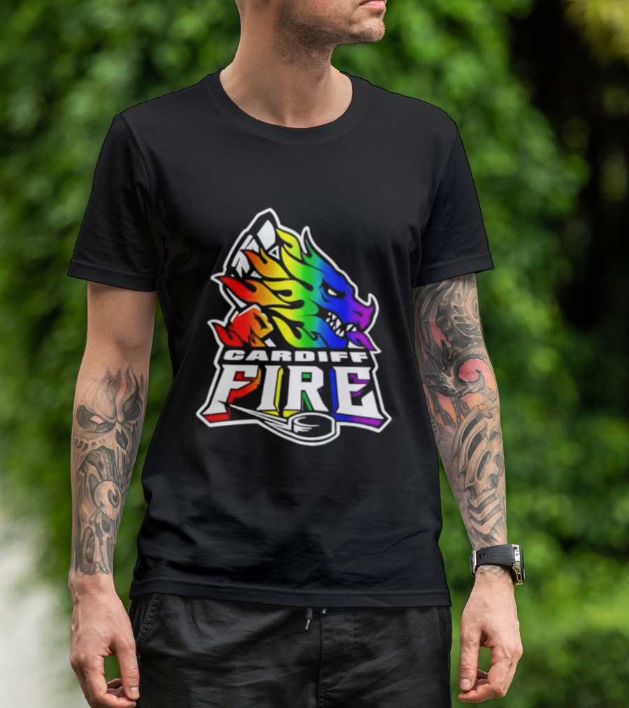 Cardiff Fire Pride Rainbow Hockey T-Shirt