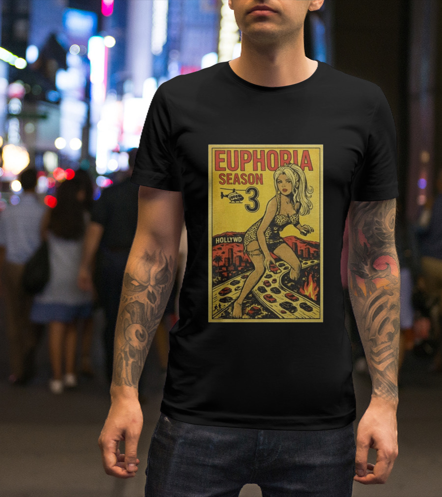 Euphoria Season 3 Hollywood Giant Woman Retro Comic T-Shirt