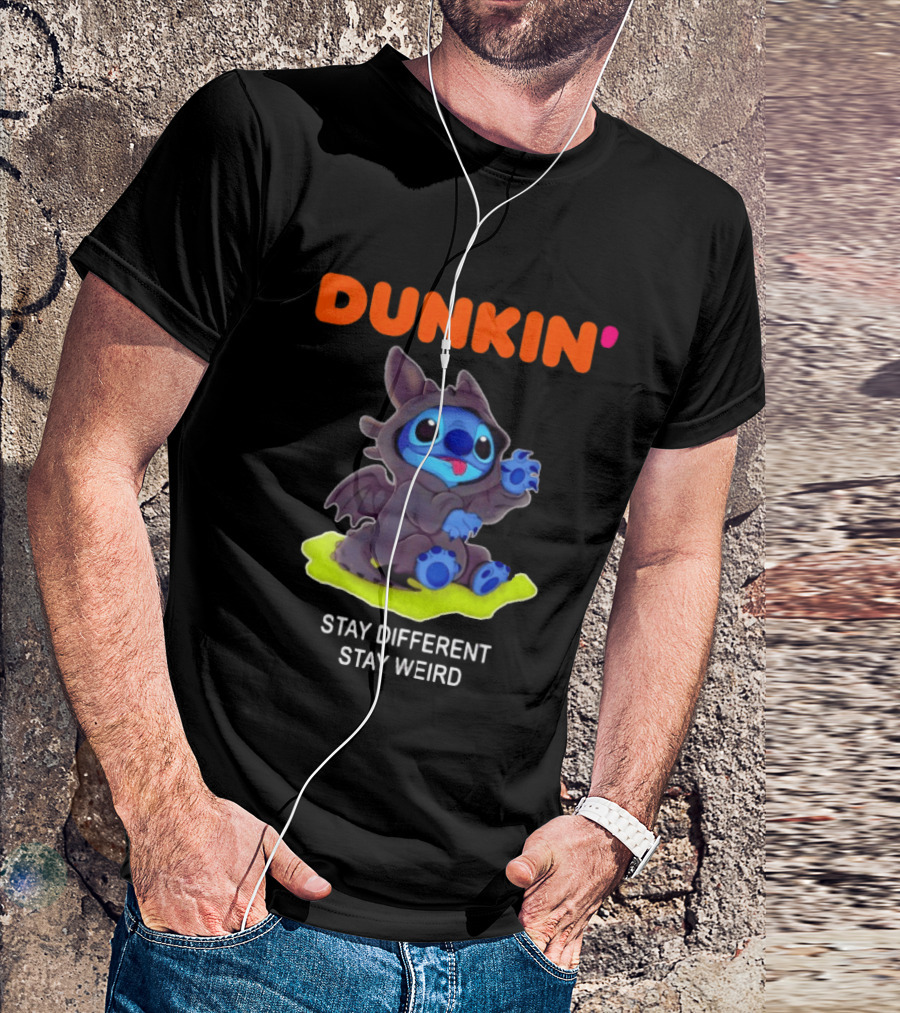 Dunkin' Toothless Stitch Stay Different Stay Weird T-Shirt