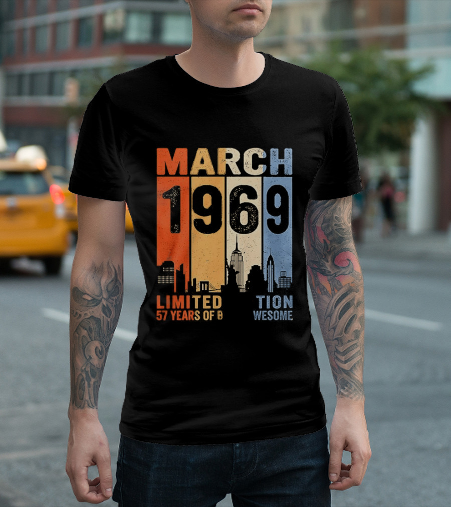 March 1969 Limited Edition 54 Years Of Being Awesome City T-Shirt