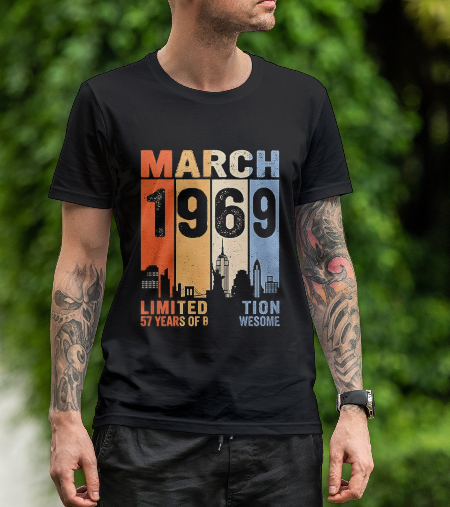 March 1969 Limited Edition 54 Years Of Being Awesome City T-Shirt