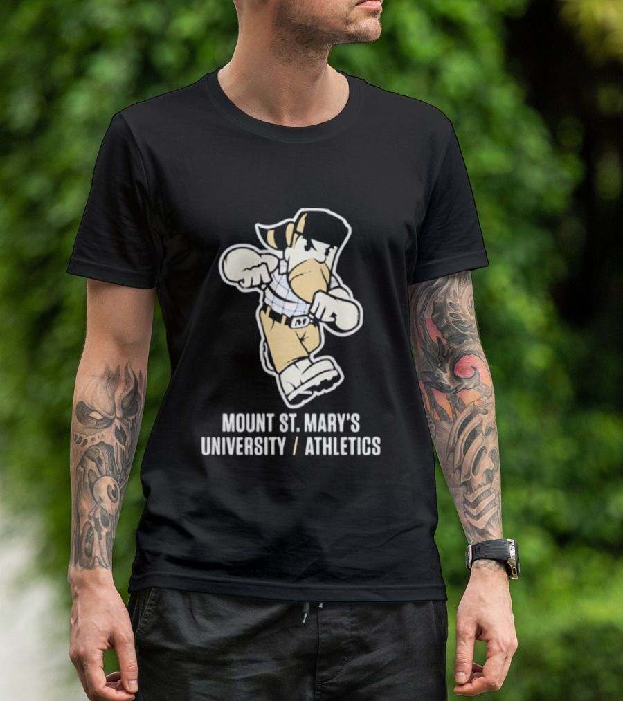 Mount St. Mary's University Athletics Sports Mascot Fight Pose T-Shirt