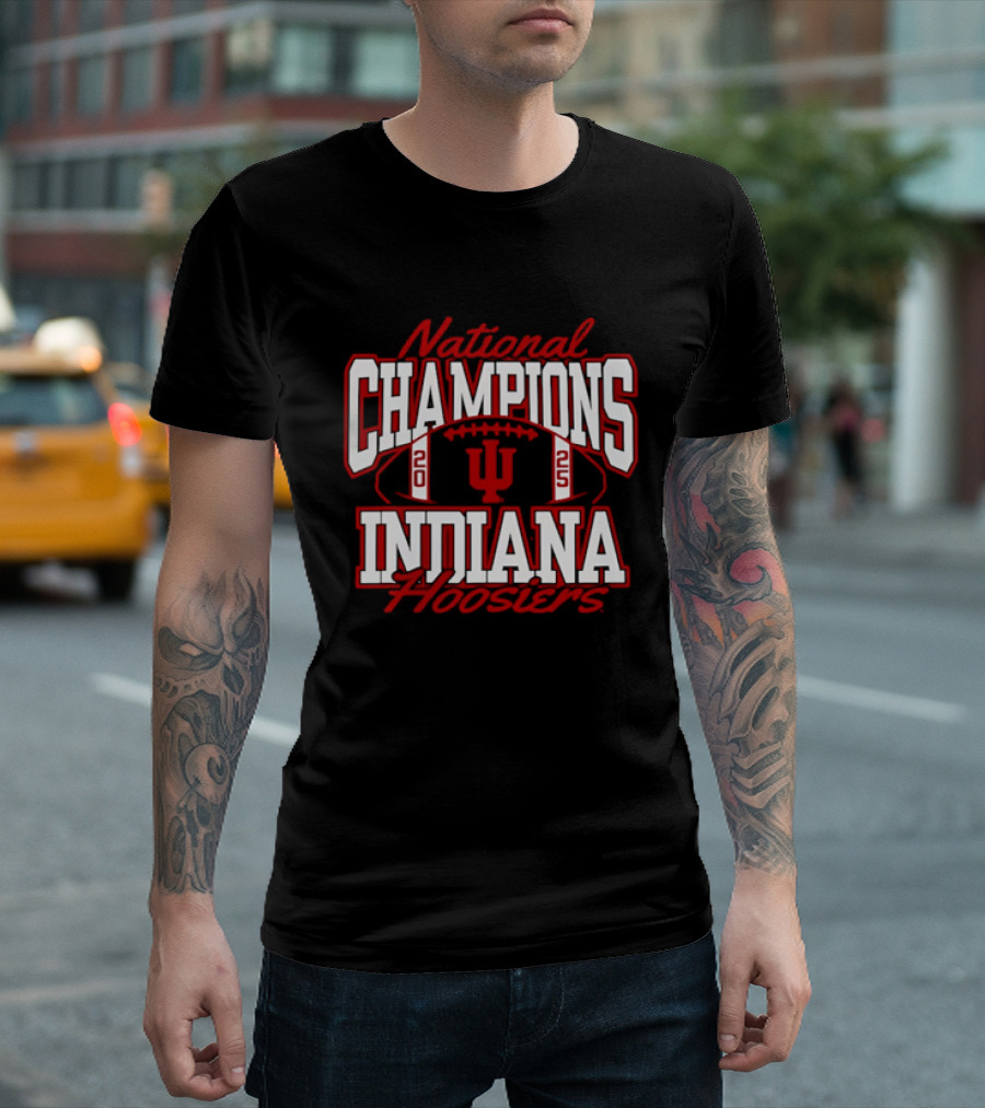 Indiana Hoosiers 2025 National Champions Football Victory CFP T-Shirt