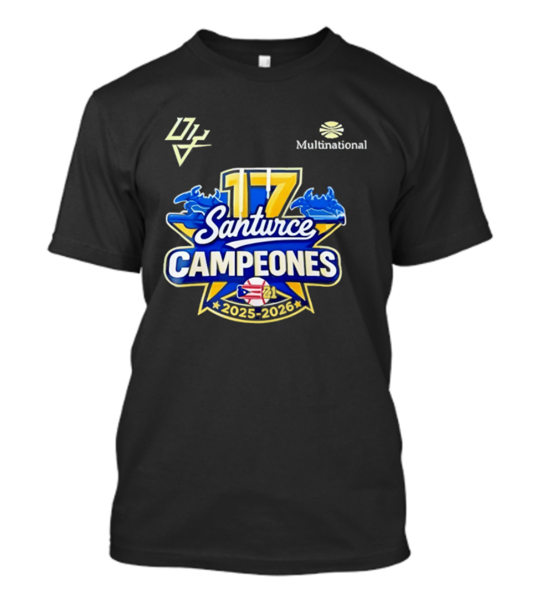Santurce Campeones 2023 2026 LBPRC 17 Multinational T-Shirt