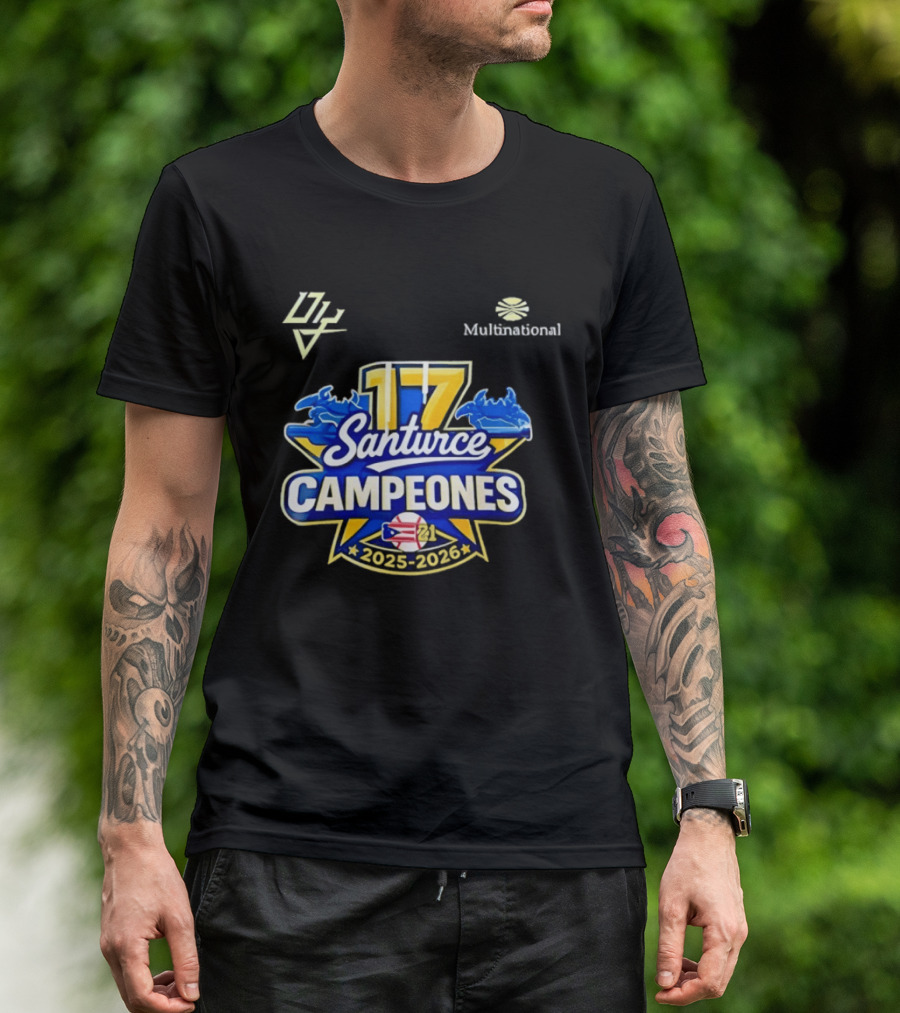 Santurce Campeones 2023 2026 LBPRC 17 Multinational T-Shirt