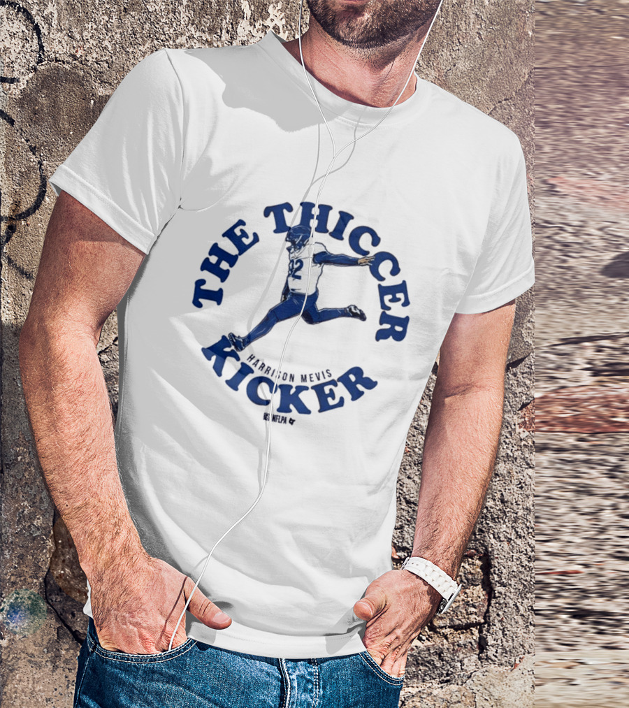 Harrison Mevis The Thiccer Kicker Football Player 92 T-Shirt