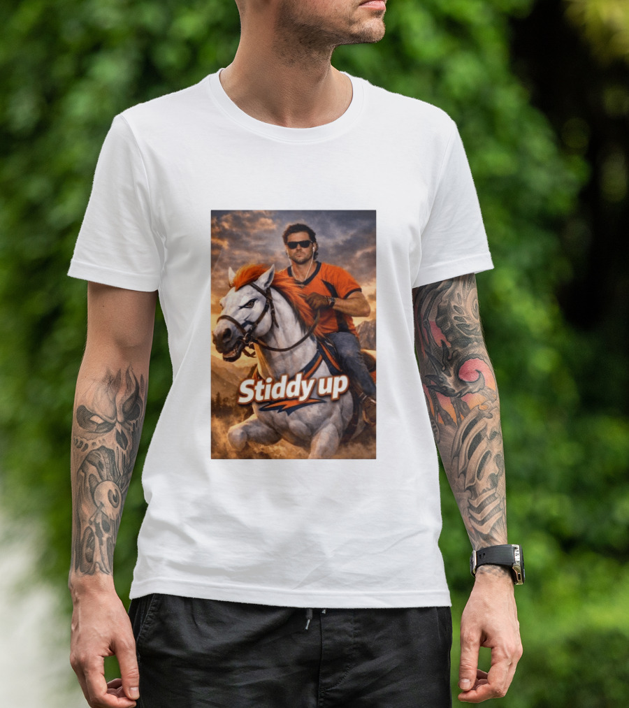 Jarrett Stidham Stiddy Up Horseback Adventure Denver Broncos Fans T-Shirt
