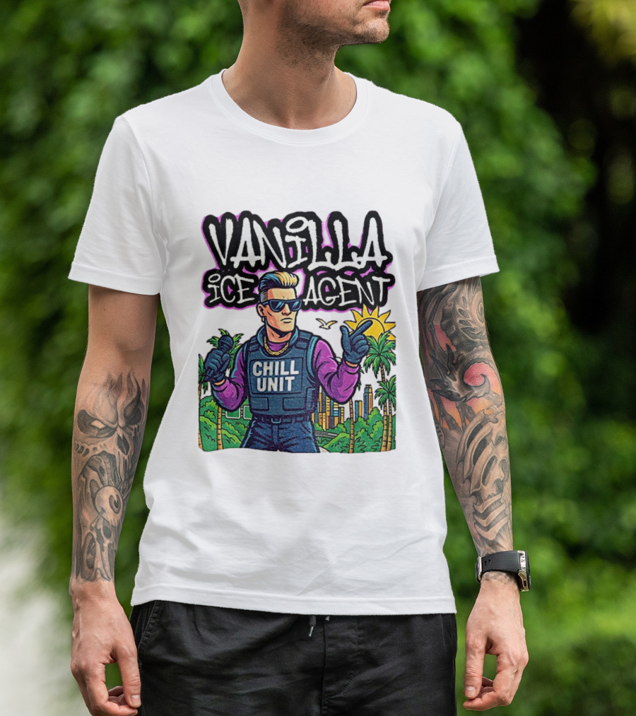 Vanilla Ice Agent Chill Unit Retro Pop Culture Meme T-Shirt