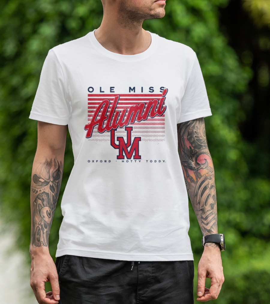 Ole Miss Alumni UM Oxford Hotty Toddy Stripes T-Shirt