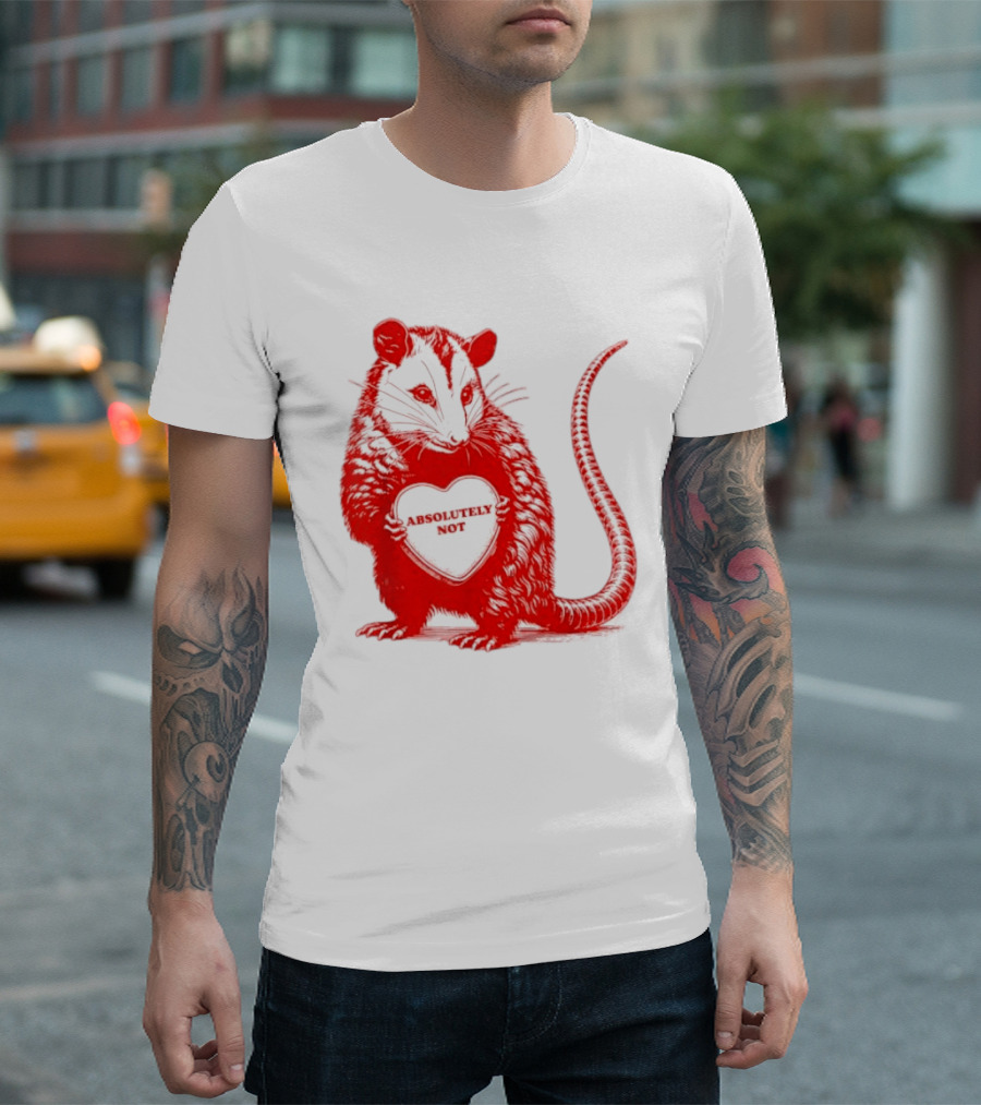 Absolutely Not Valentine Opossum Heart T-Shirt