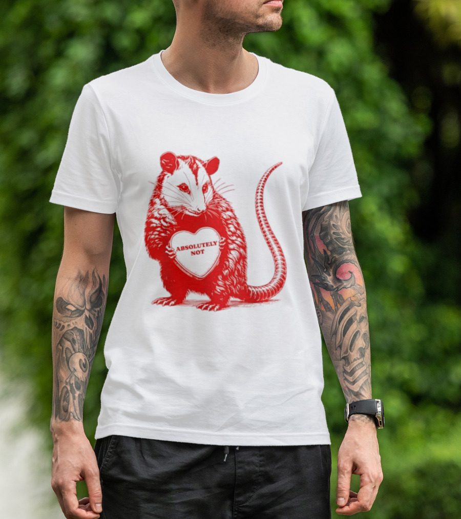 Absolutely Not Valentine Opossum Heart T-Shirt