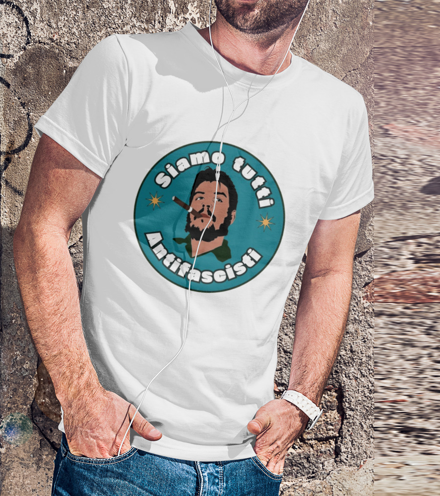 Siamo Tutti Antifascisti Portrait With Cigar And Stars T-Shirt