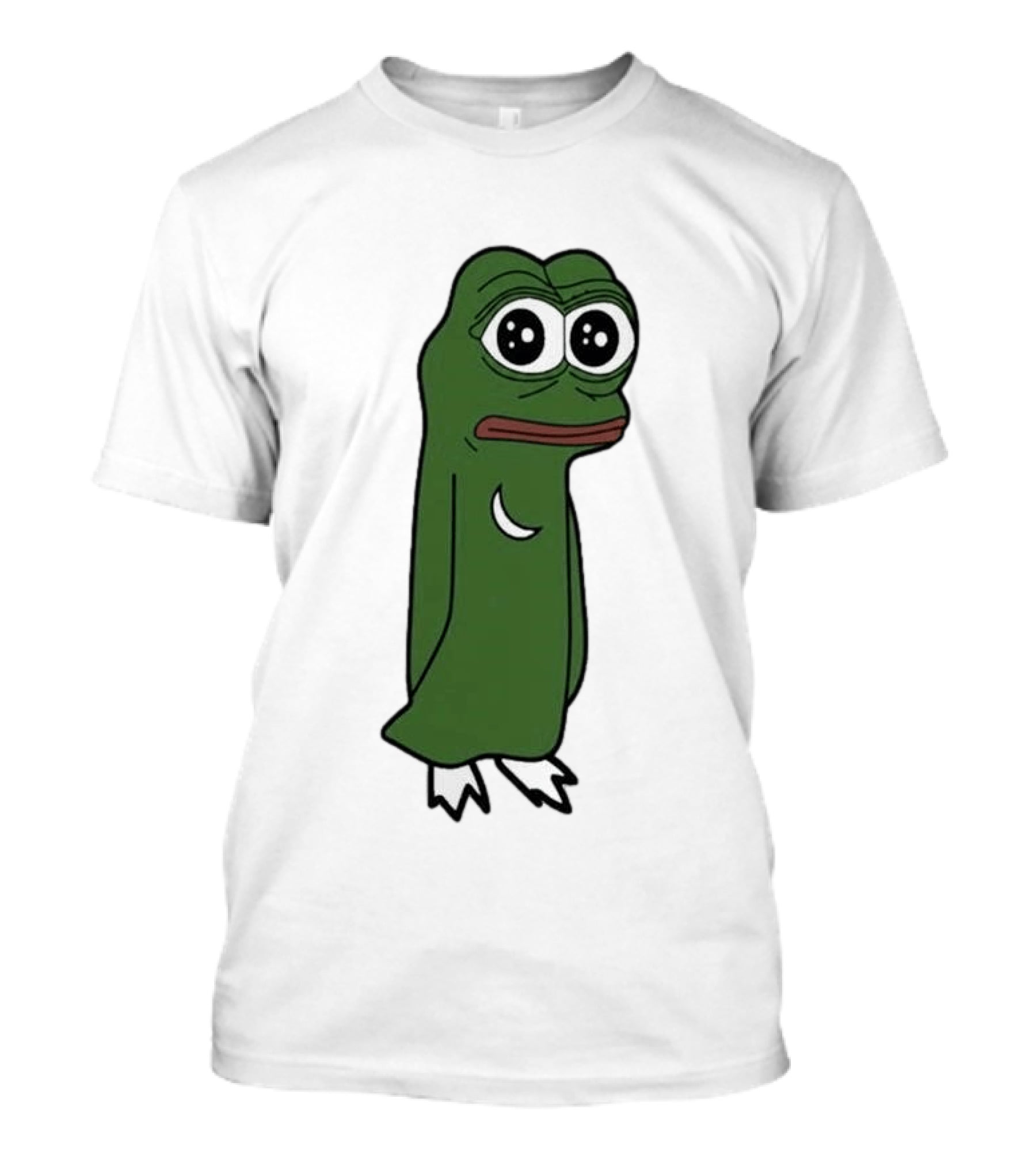 Smolting Pepe Meme Character Crescent Moon Reflection T-Shirt