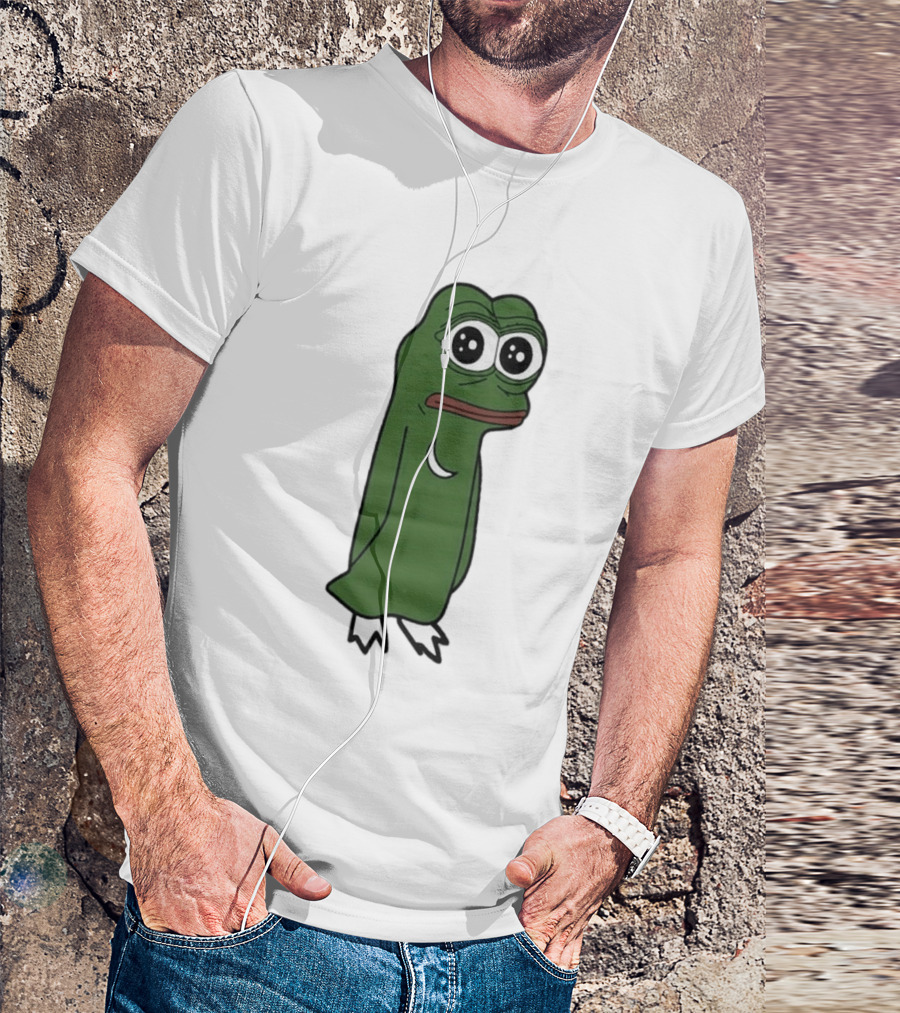 Smolting Pepe Meme Character Crescent Moon Reflection T-Shirt