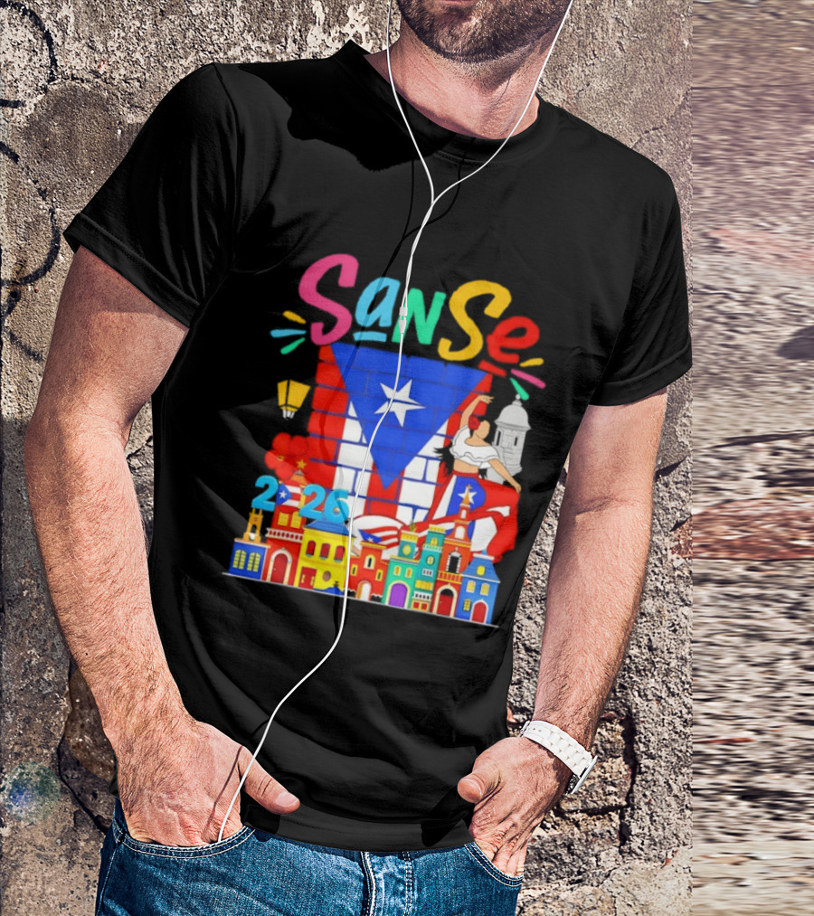 Sanse Festival 2026 Puerto Rican Culture Celebration San Sebastian Balcones De Cora T-Shirt