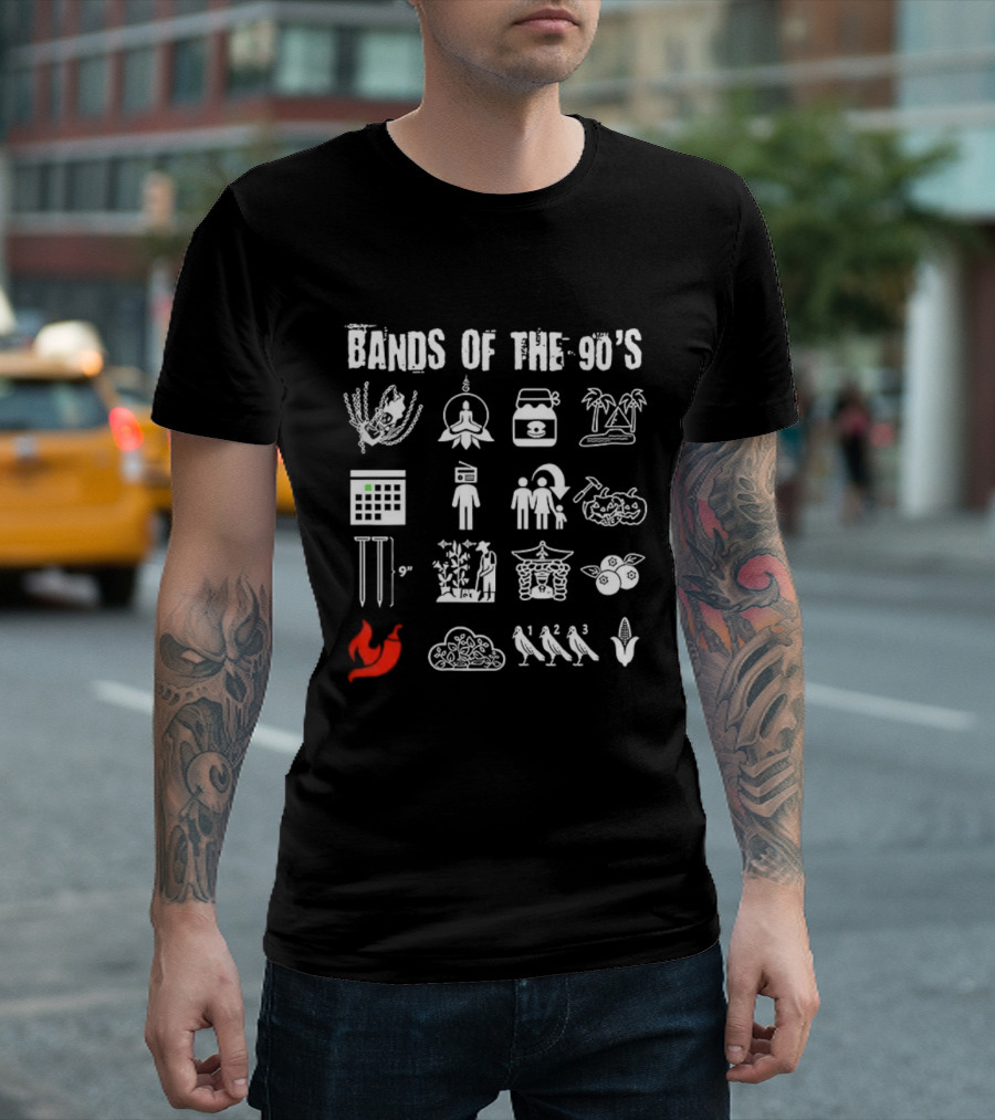 Bands Of The 90's Symbolic Icons Tribute Collection 2026 T-Shirt