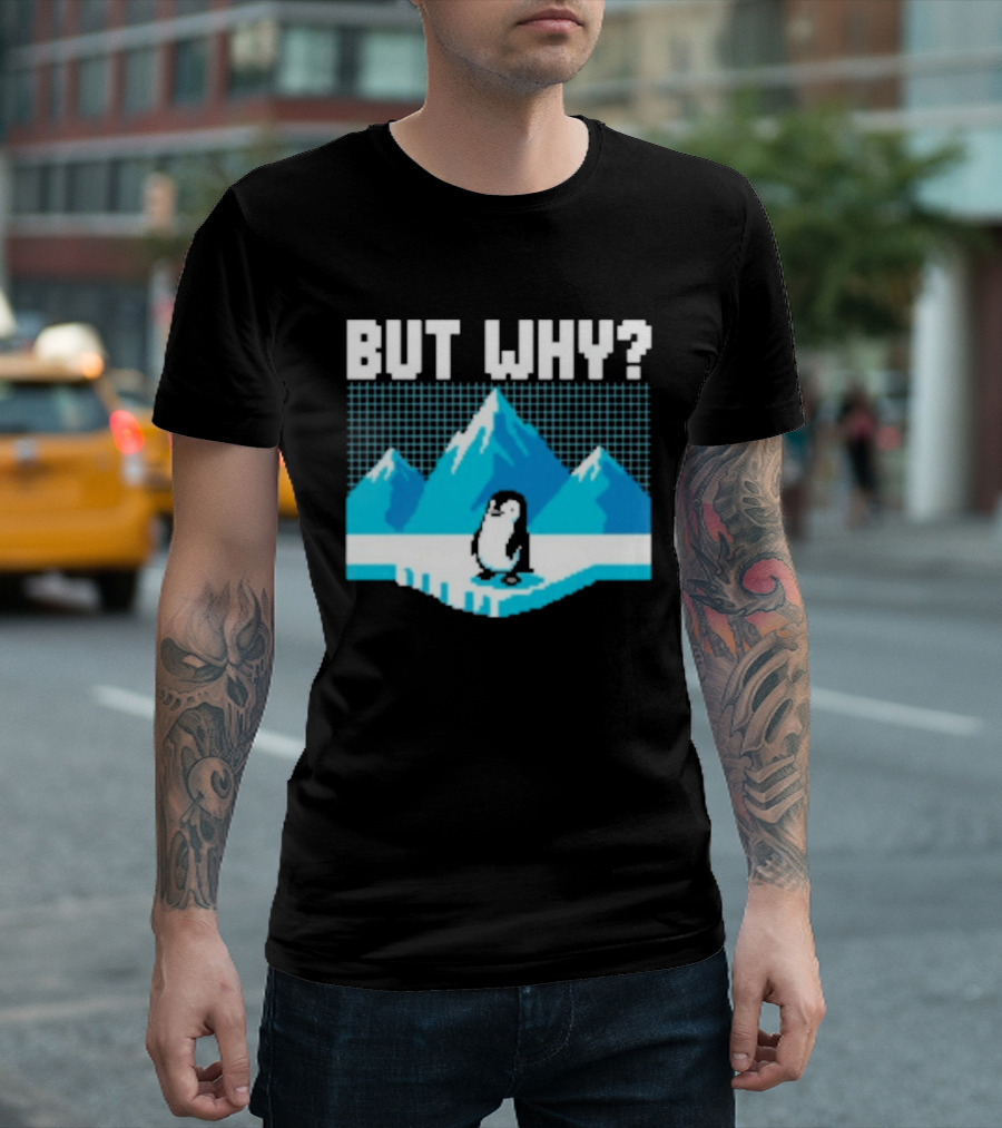 But Why Penguin Arctic Mountains Iceberg T-Shirt