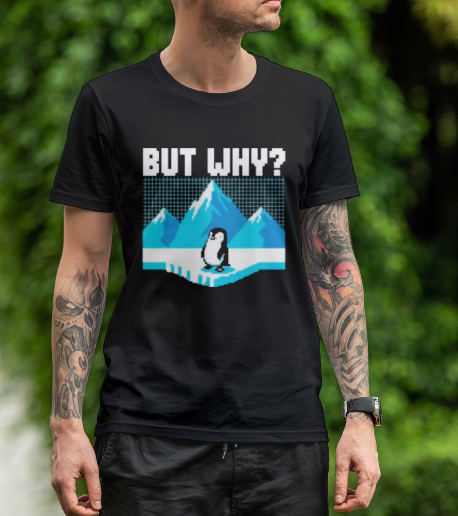 But Why Penguin Arctic Mountains Iceberg T-Shirt