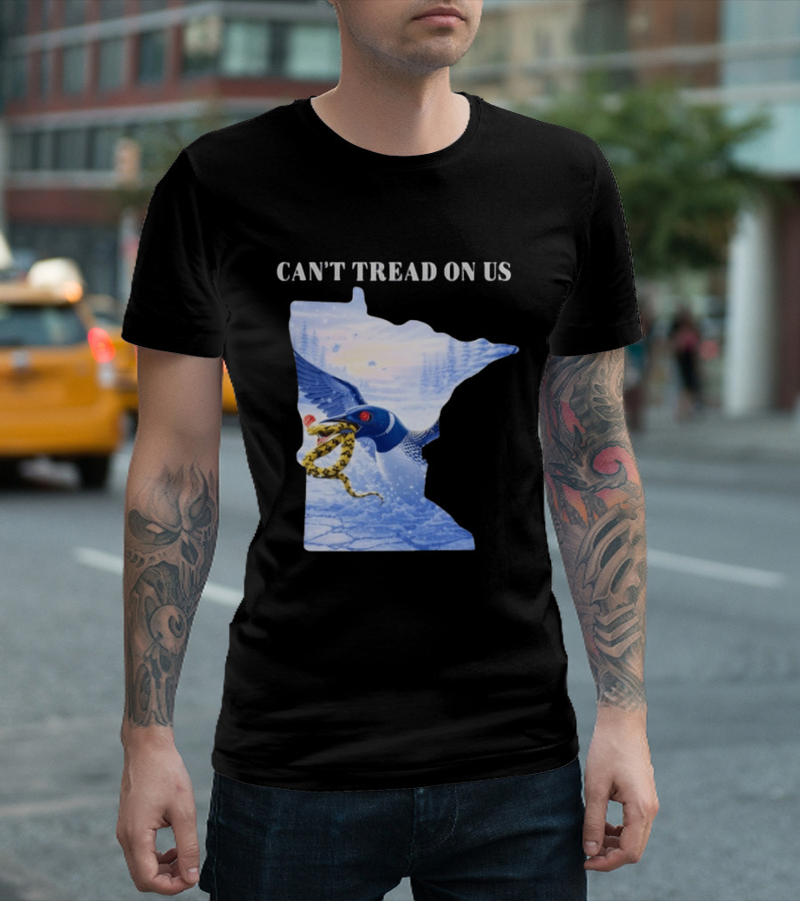Can't Tread On Us Loon Snake Minnesota Ice Support T-Shirt