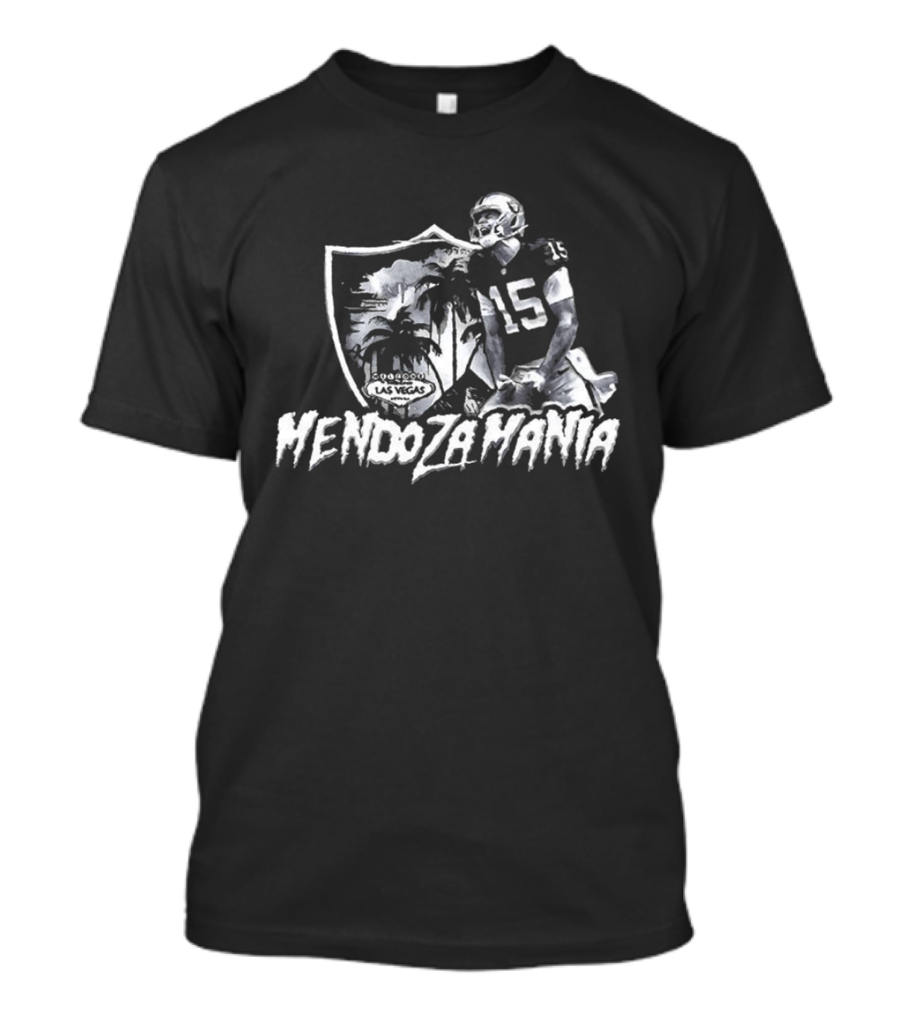 Raider Shield Mendoza Mania 15 Welcome To Fabulous Las Vegas T-Shirt