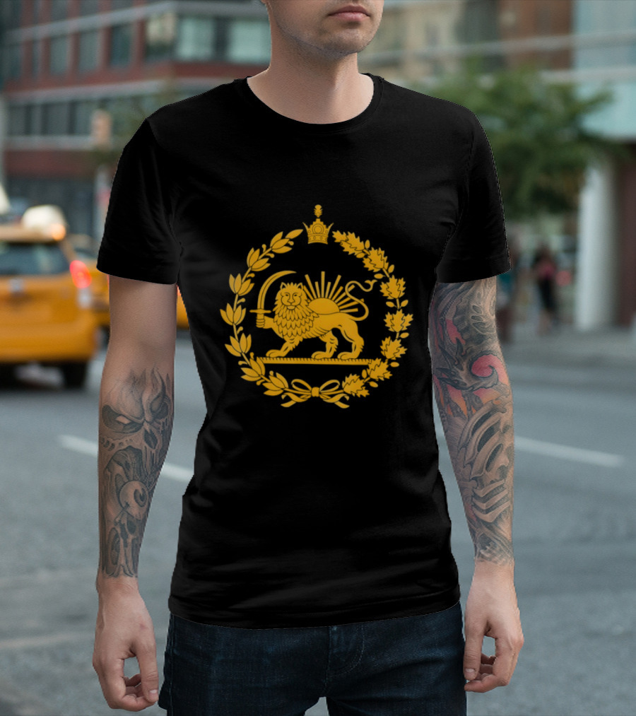 Lion And Sun Iran Persian Flag Shir O Khorshid Symbol Heritage T-Shirt
