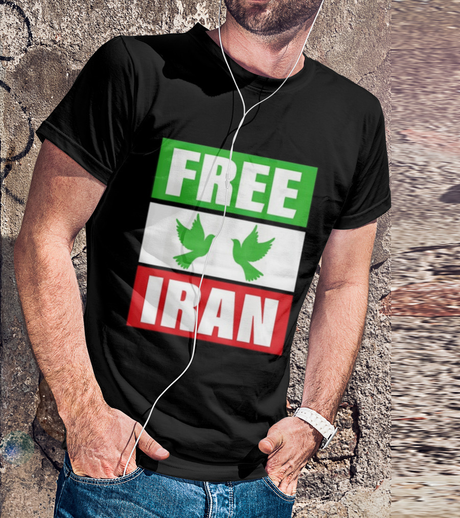 Free Iran Green White Red Peace Doves Freedom T-Shirt