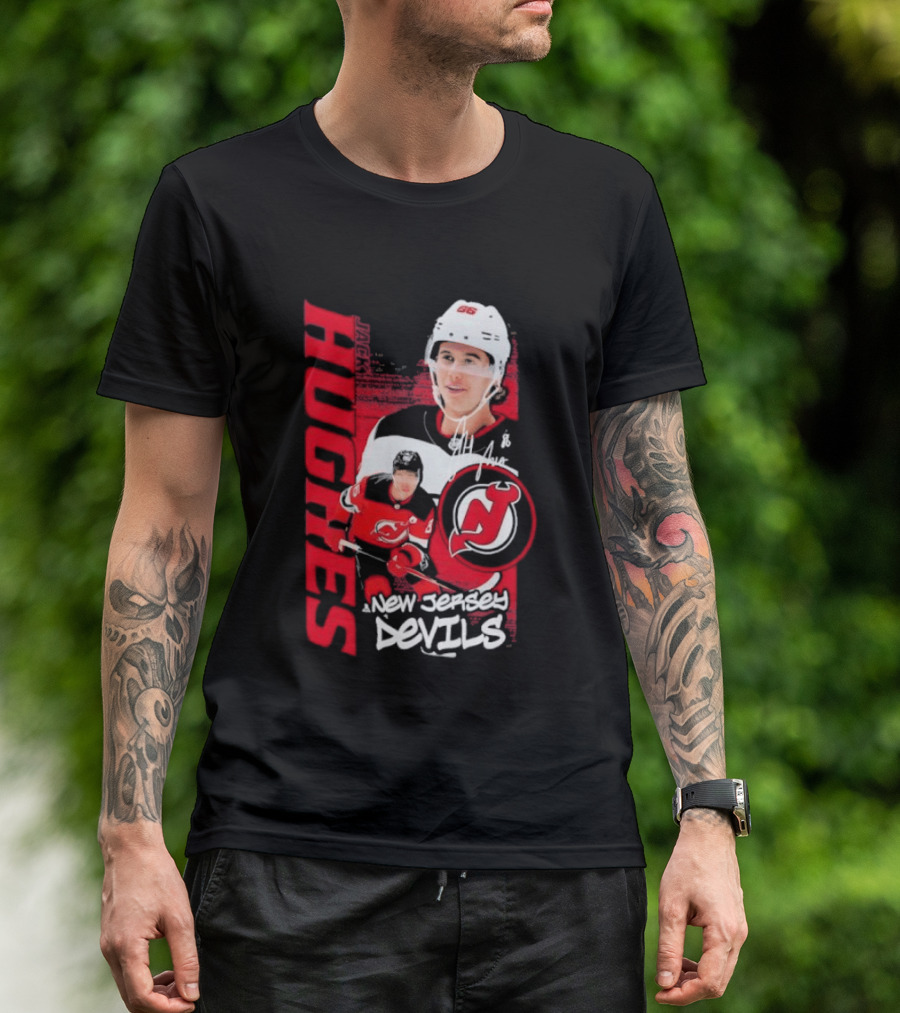 New Jersey Devils Jack Hughes Playmaker Hockey Legend T-Shirt