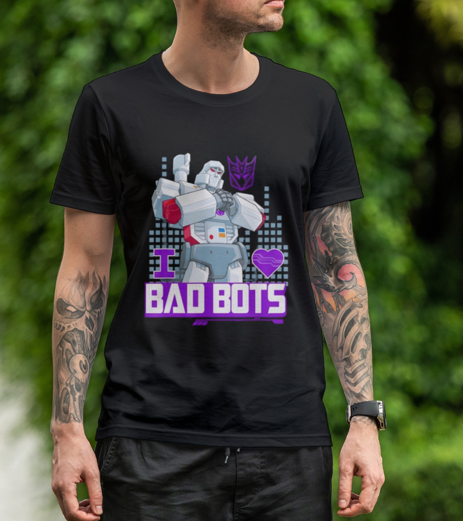 Transformers Valentine's Day Megatron I Love Bad Bots Decepticon T-Shirt