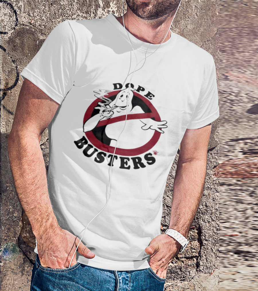 Ghostbusters Dope Busters Smoking Ghost Red Circle T-Shirt