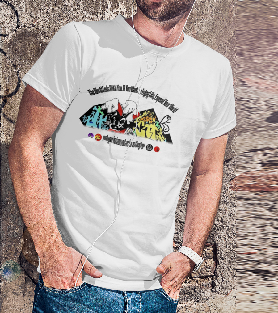 The World Ends With You Enjoy Life Expand Your World Colorful Graffiti T-Shirt