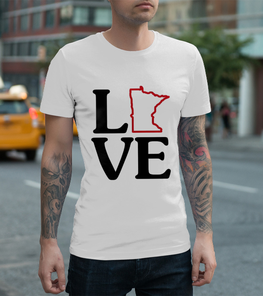 Love Minnesota State Map T-Shirt