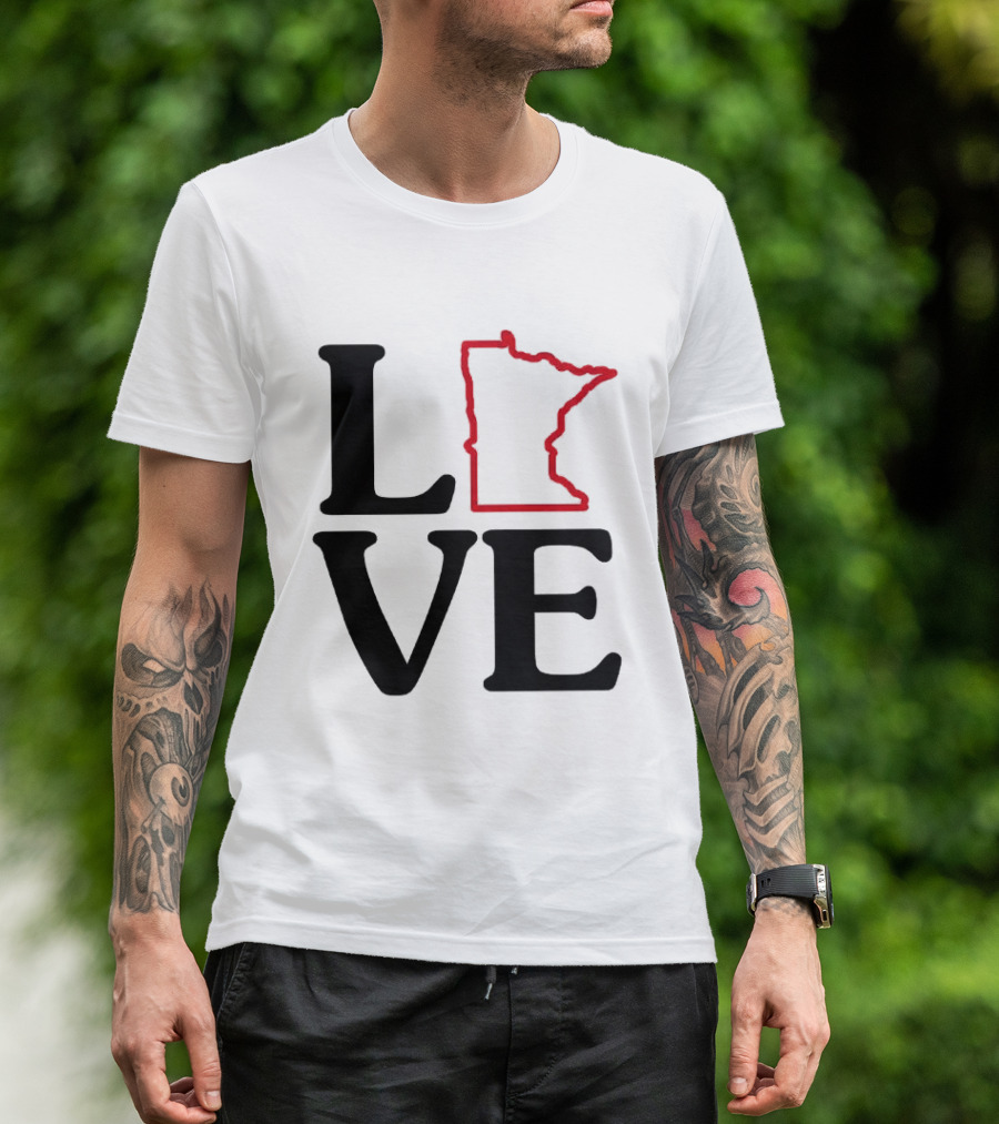 Love Minnesota State Map T-Shirt