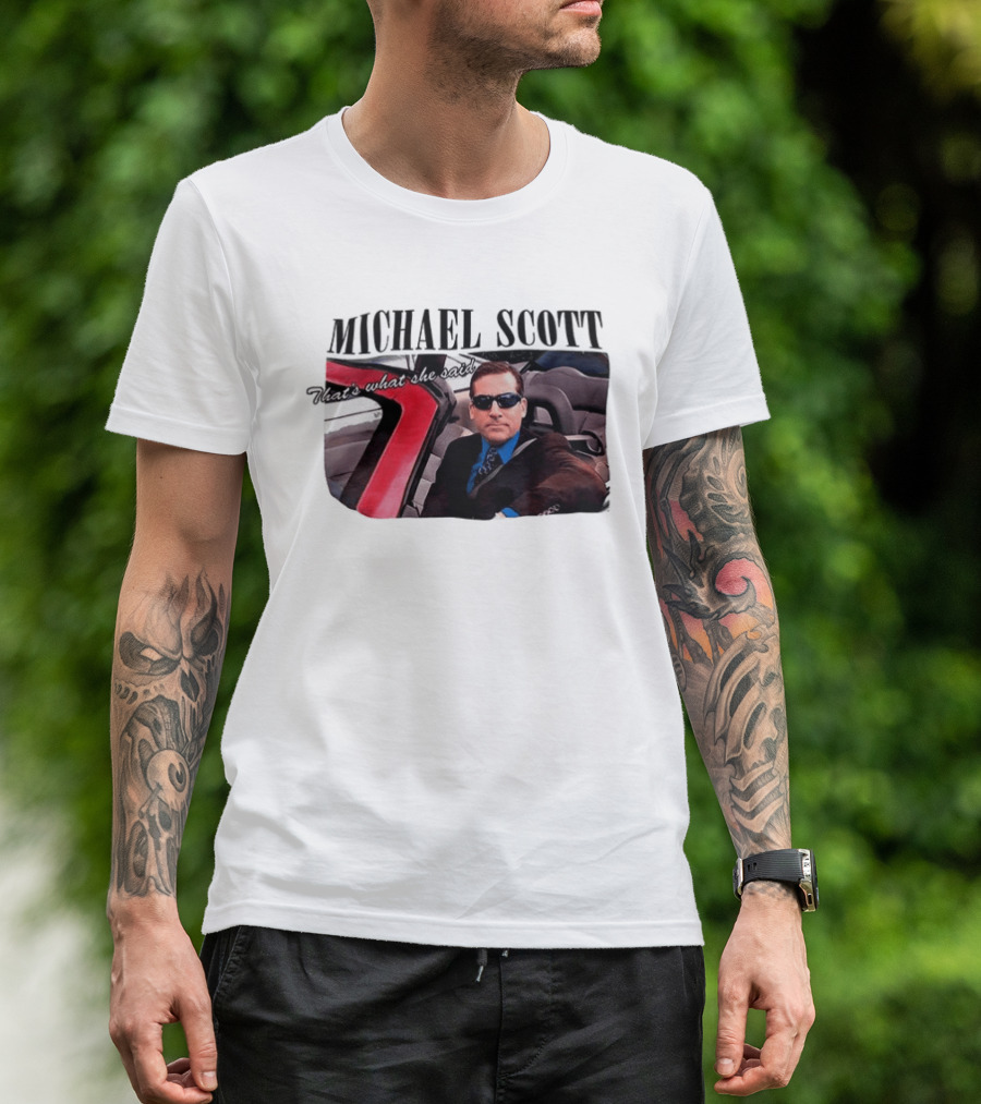 Michael Scott That's What She Said Sunglasses Car Scene T-Shirt