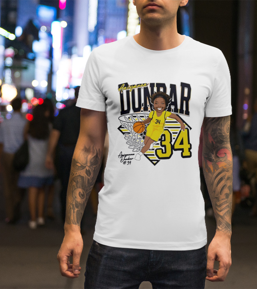 Aaiyanna Dunbar Basketball 34 Michigan Wolverines T-Shirt